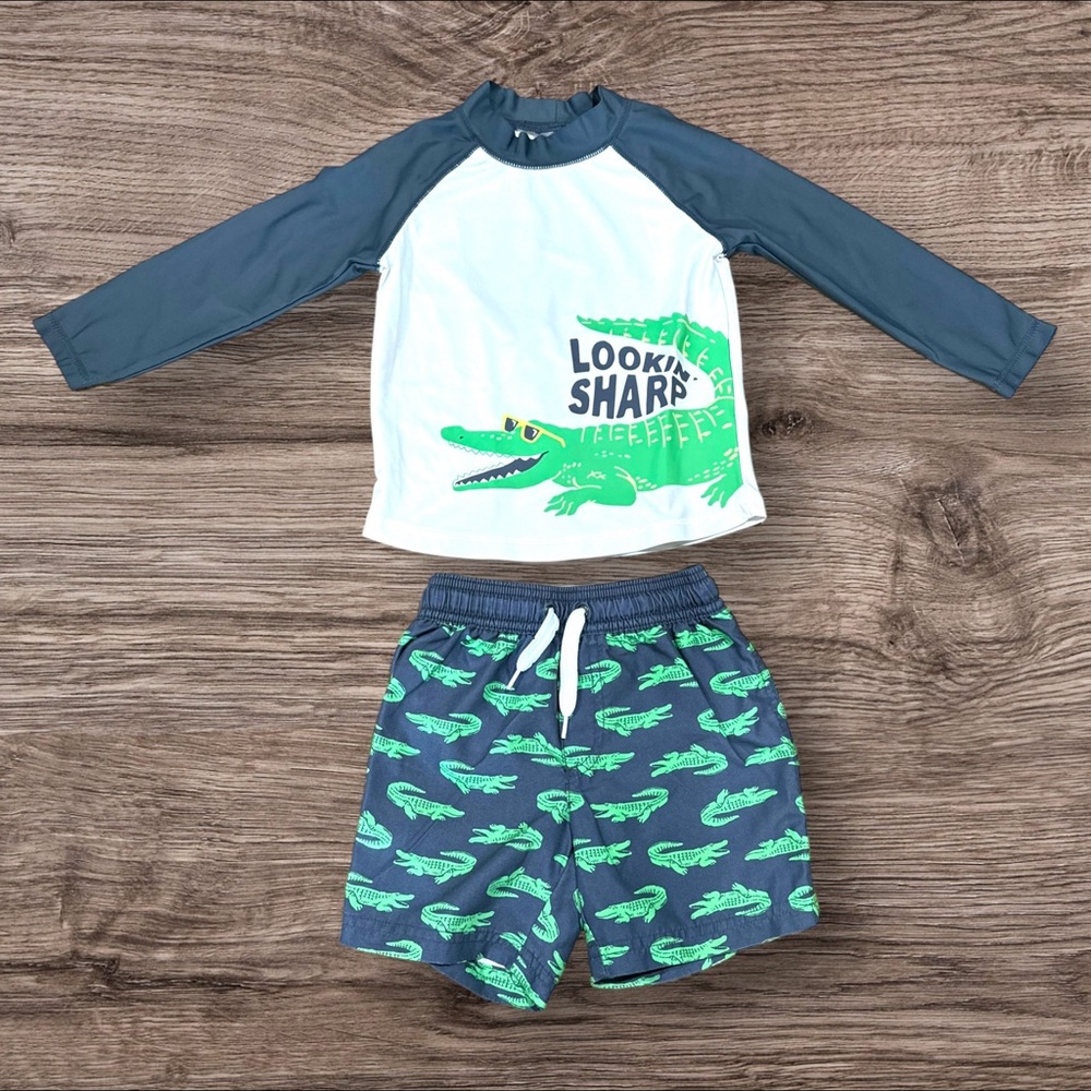 Carters 2T boys swimsuit, carters 2T boys swim set, swim set, swimsuit, boys